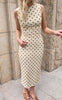 Say INA Copenhagen Kjole - Anna Mesh - Beige W. Brown Dots