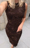 Say INA Copenhagen Kjole - Anna Mesh - Dark Brown 3D Flowers