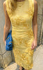 Say INA Copenhagen Kjole - Anna Mesh - Yellow 3D Flowers