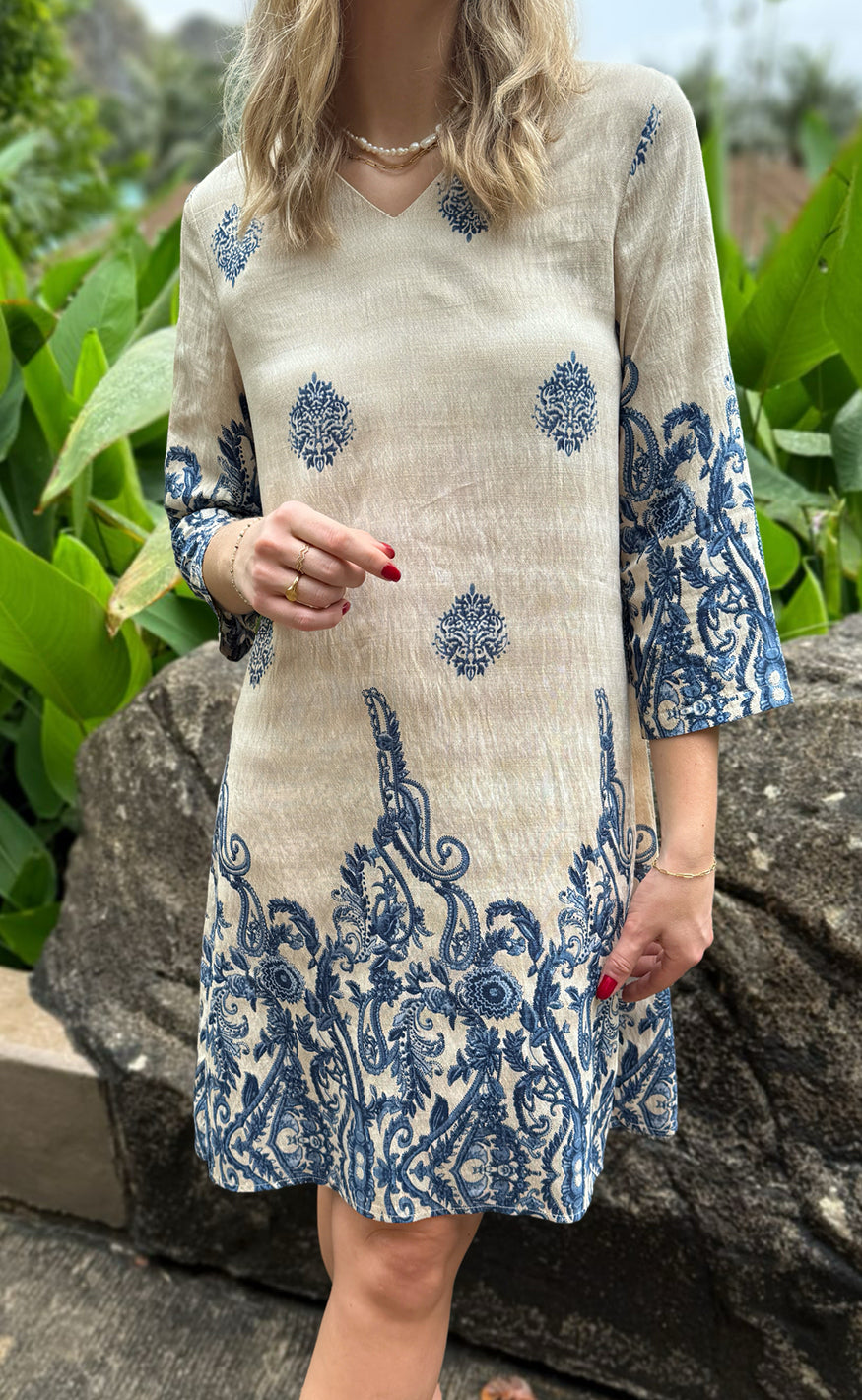 Say INA Copenhagen Kjole - Arianna - Blue Paisley