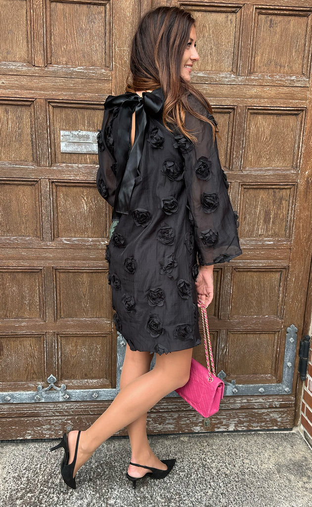 Say INA Copenhagen Kjole - Asha - Black W. 3D Roses