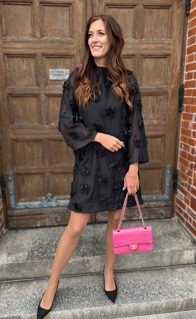 Say INA Copenhagen Kjole - Asha - Black W. 3D Roses