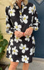 Say INA Copenhagen Kjole - Augusta - Black/White Flower