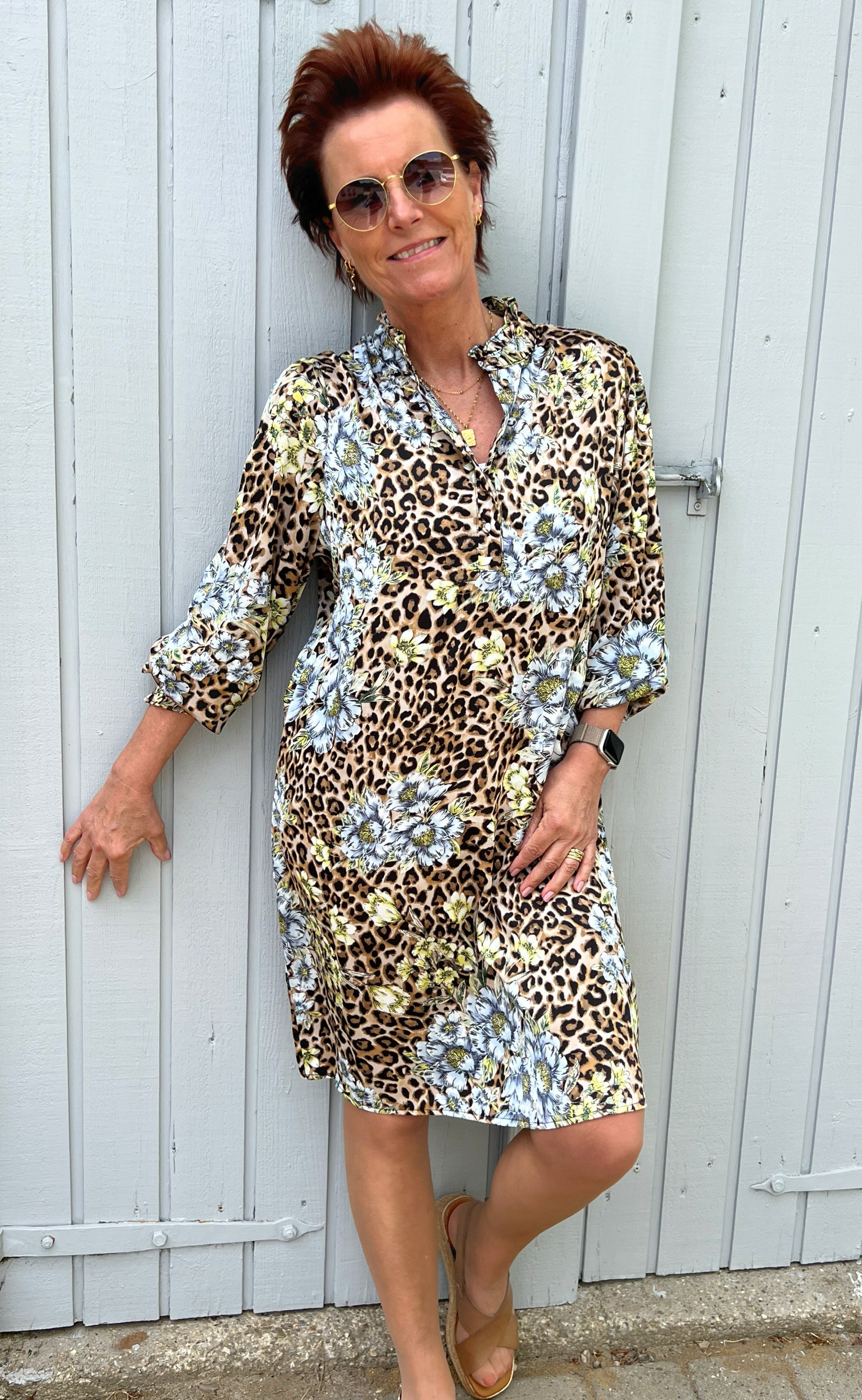 Say INA Copenhagen Kjole - Augusta - Leopard / Flower