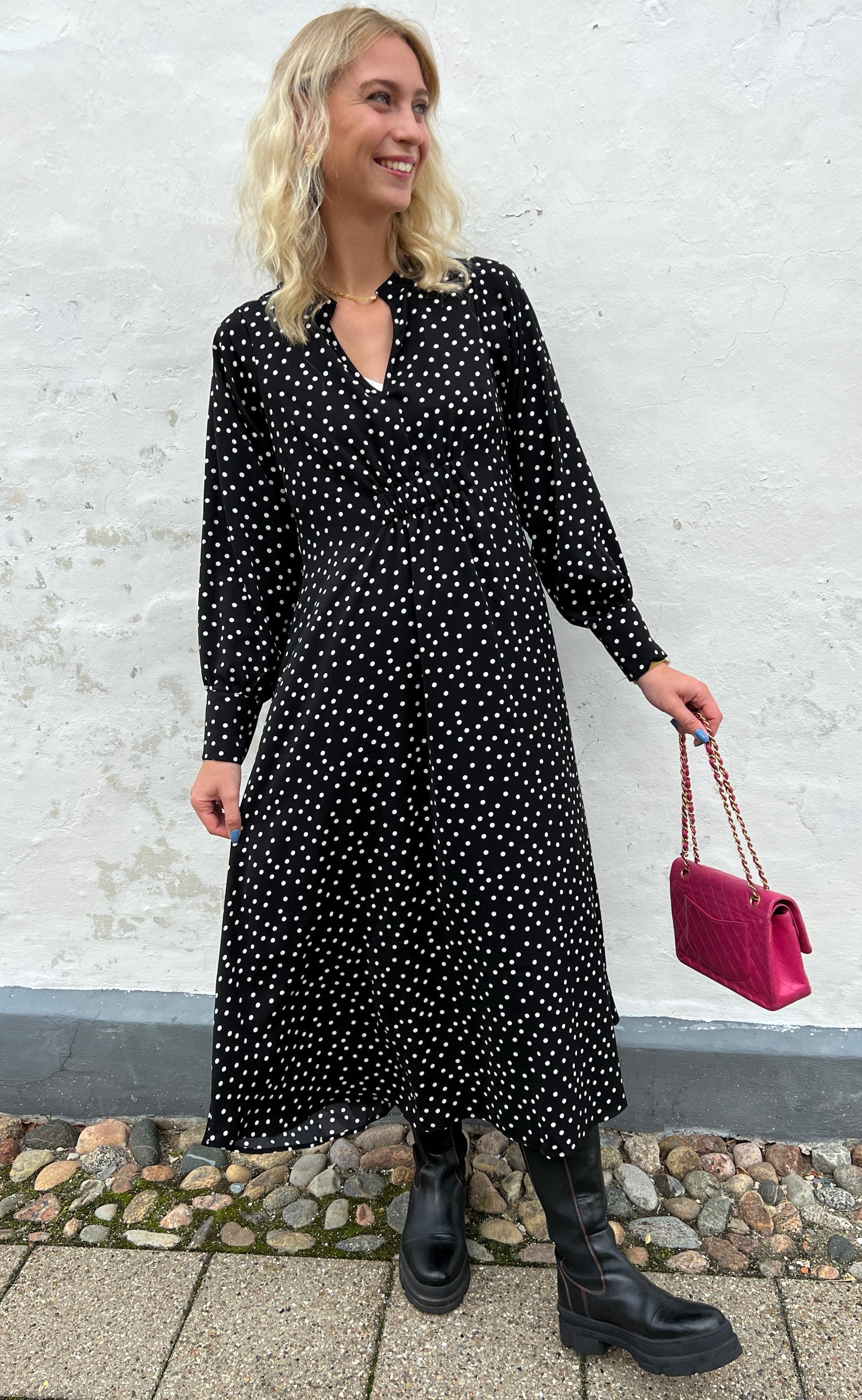Say INA Copenhagen Kjole - Bella - Black W. Dots