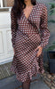 Say INA Copenhagen Kjole - Brina Wrap - Dark Brown W. White Dots