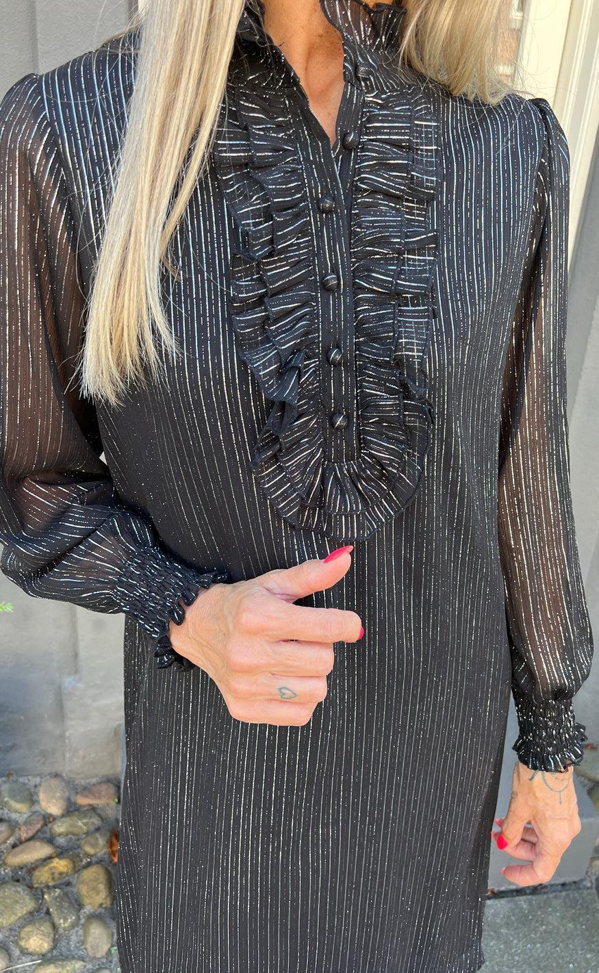 Say INA Copenhagen Kjole - Cami - Black W. Lurex Stripes