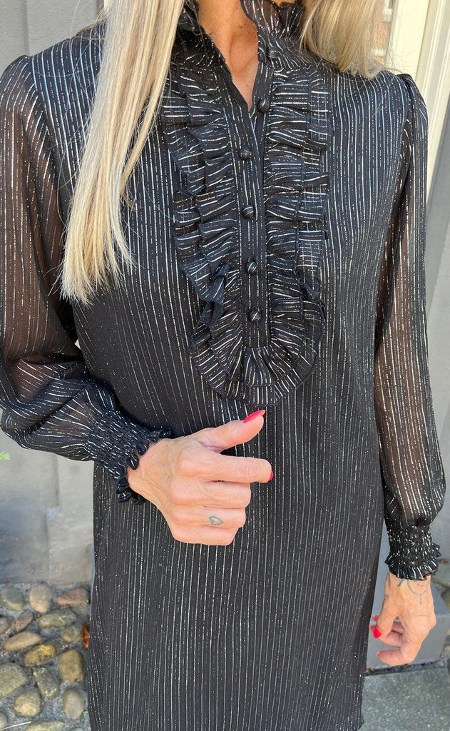 Say INA Copenhagen Kjole - Cami - Black W. Lurex Stripes