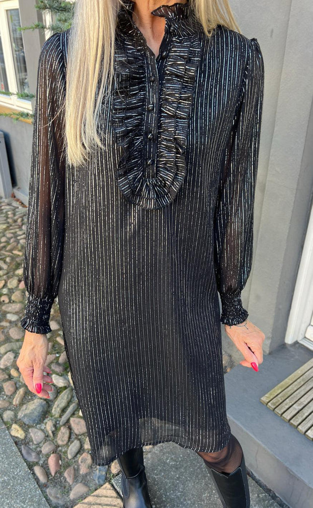 Say INA Copenhagen Kjole - Cami - Black W. Lurex Stripes