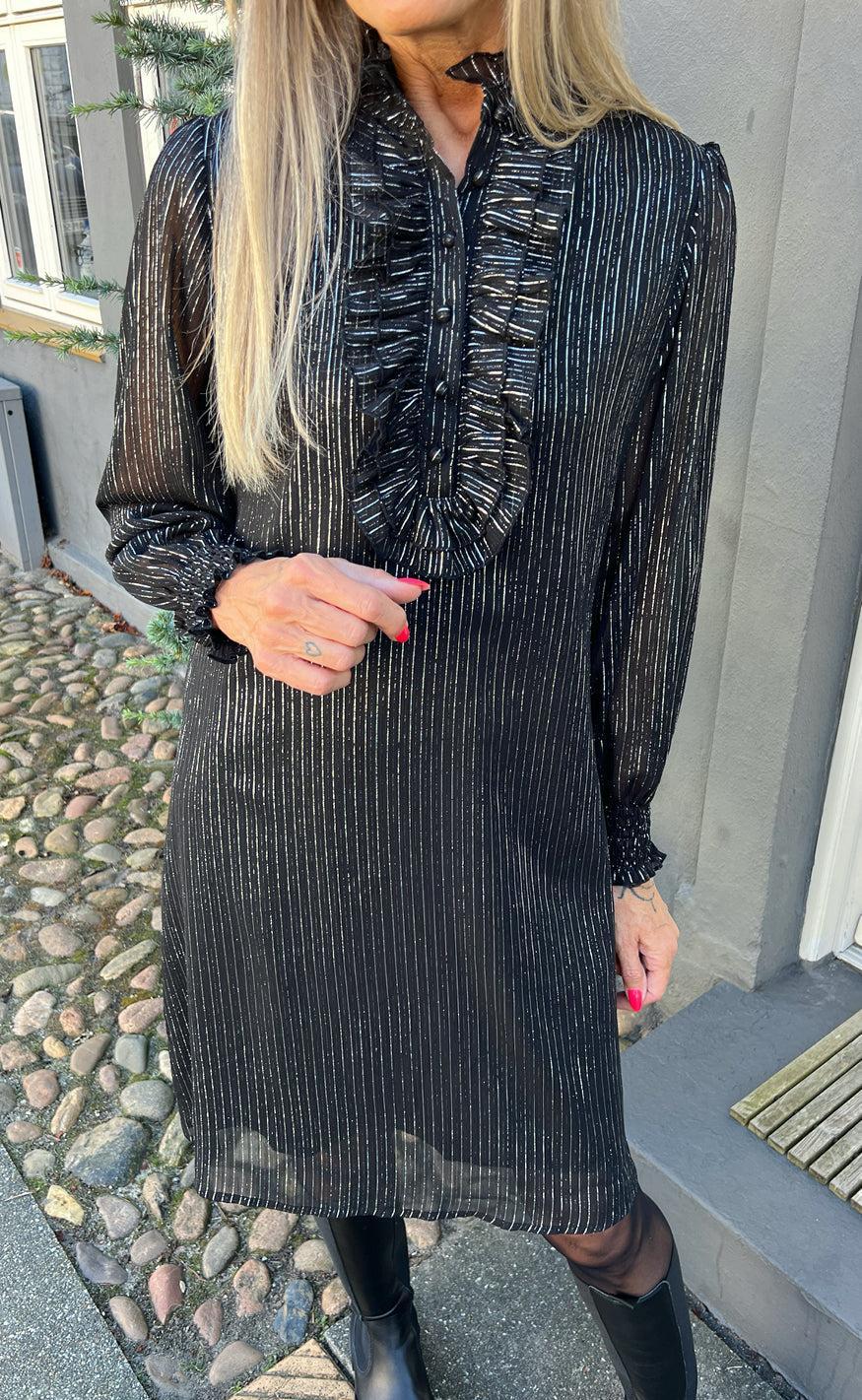 Say INA Copenhagen Kjole - Cami - Black W. Lurex Stripes