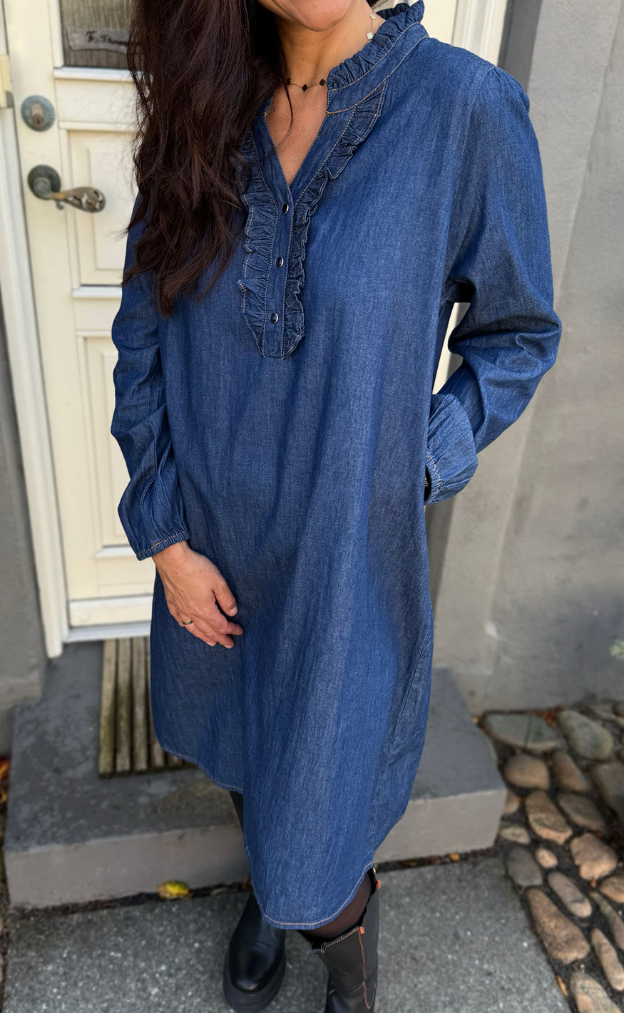 Say INA Copenhagen Kjole - Cami Denim - Denim Blue