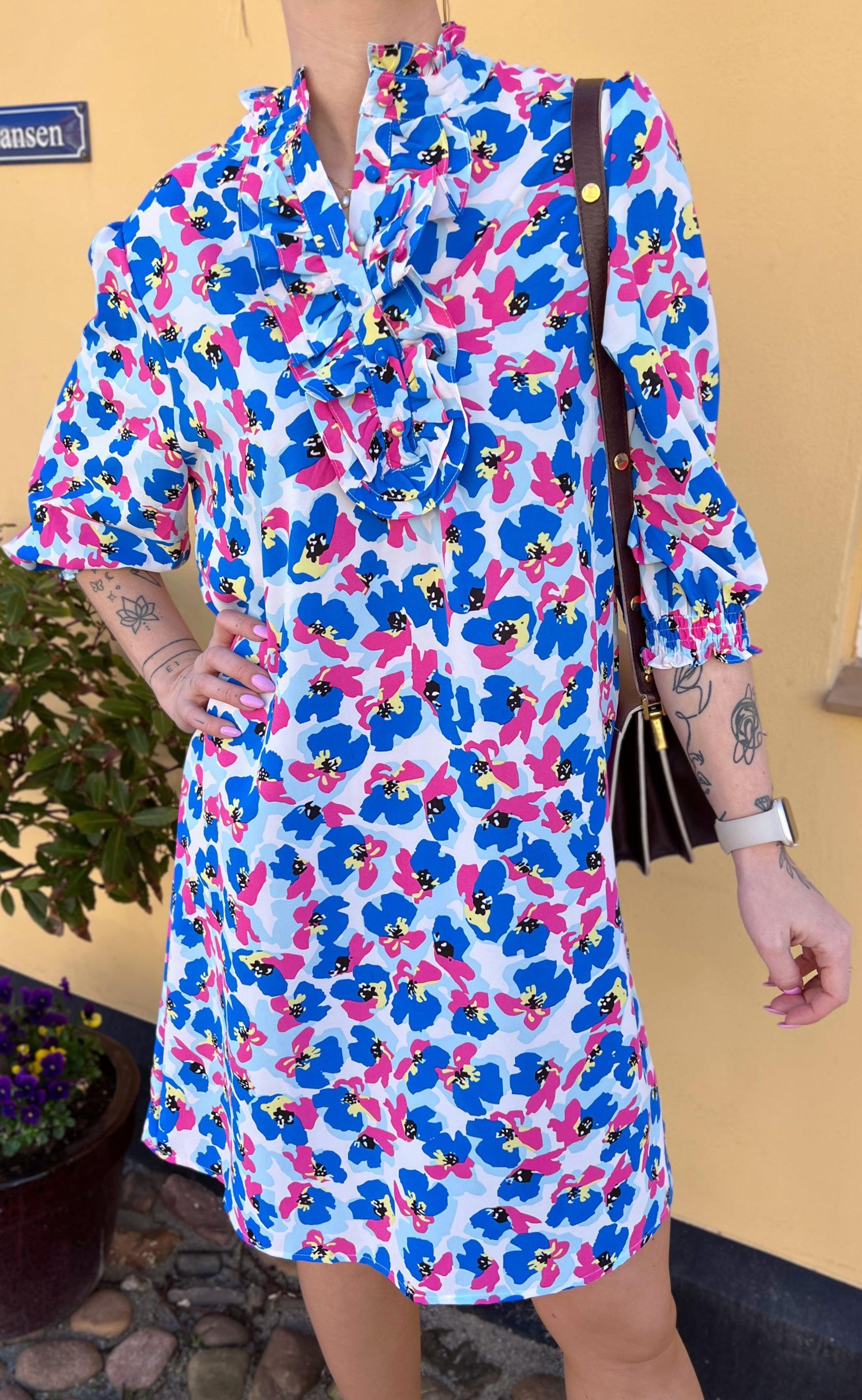 Say INA Copenhagen Kjole - Camilla - Blue Flower