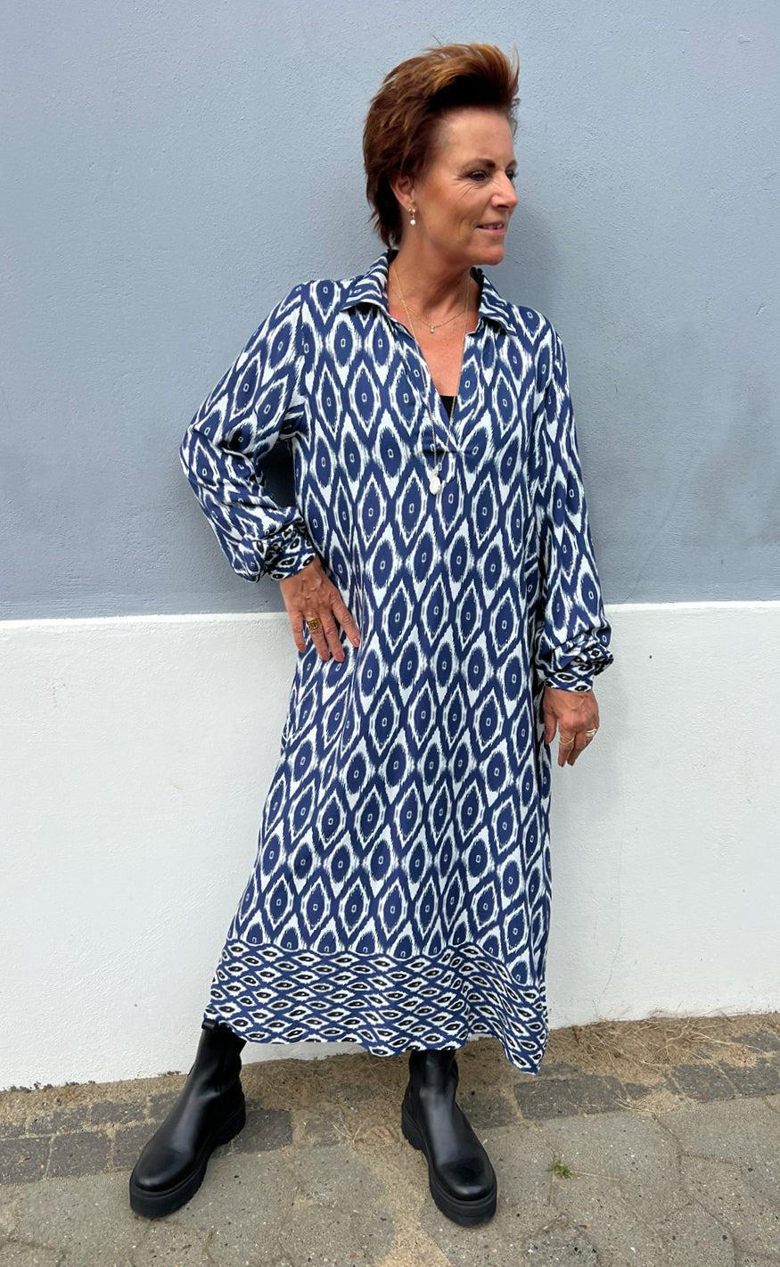 Say INA Copenhagen Kjole - Camma - Blue Printed