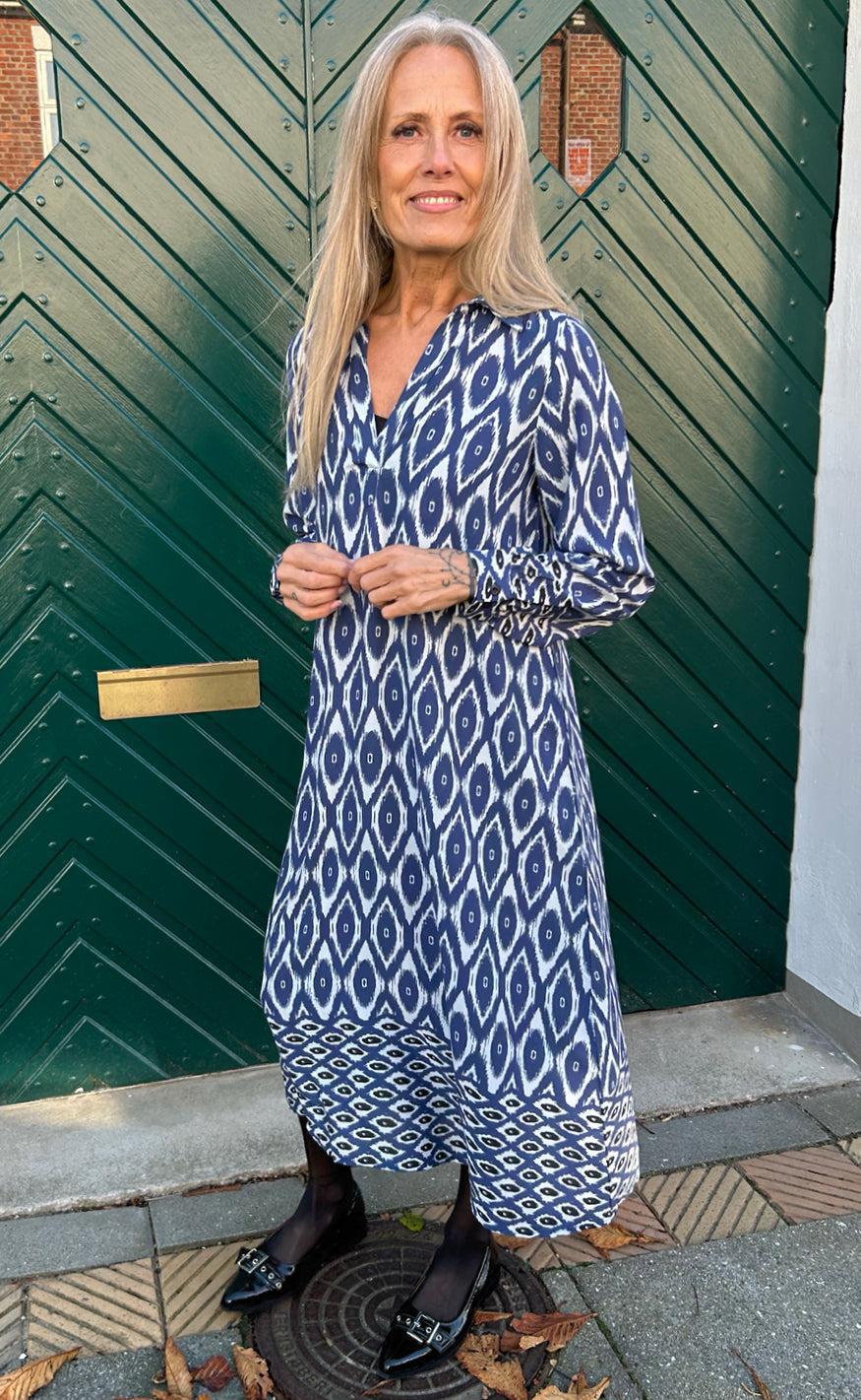 Say INA Copenhagen Kjole - Camma - Blue Printed