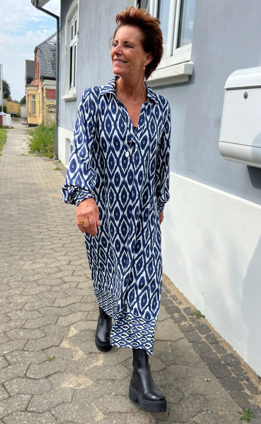Say INA Copenhagen Kjole - Camma - Blue Printed