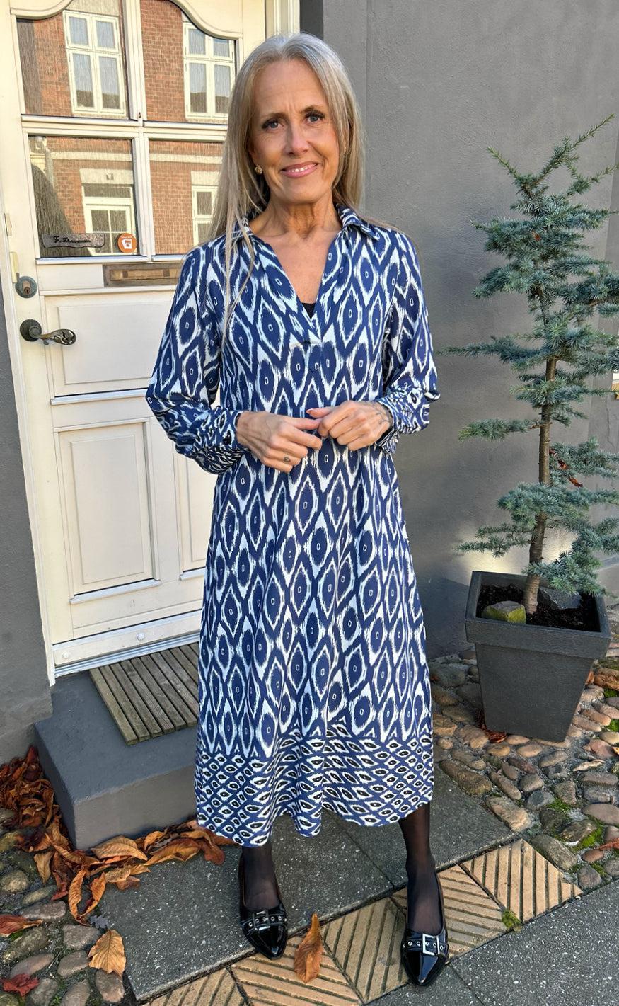 Say INA Copenhagen Kjole - Camma - Blue Printed