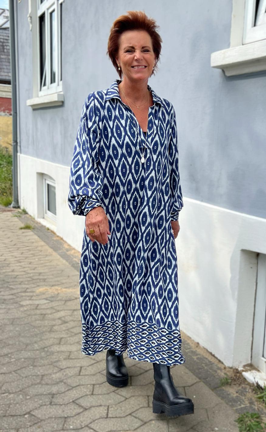 Say INA Copenhagen Kjole - Camma - Blue Printed