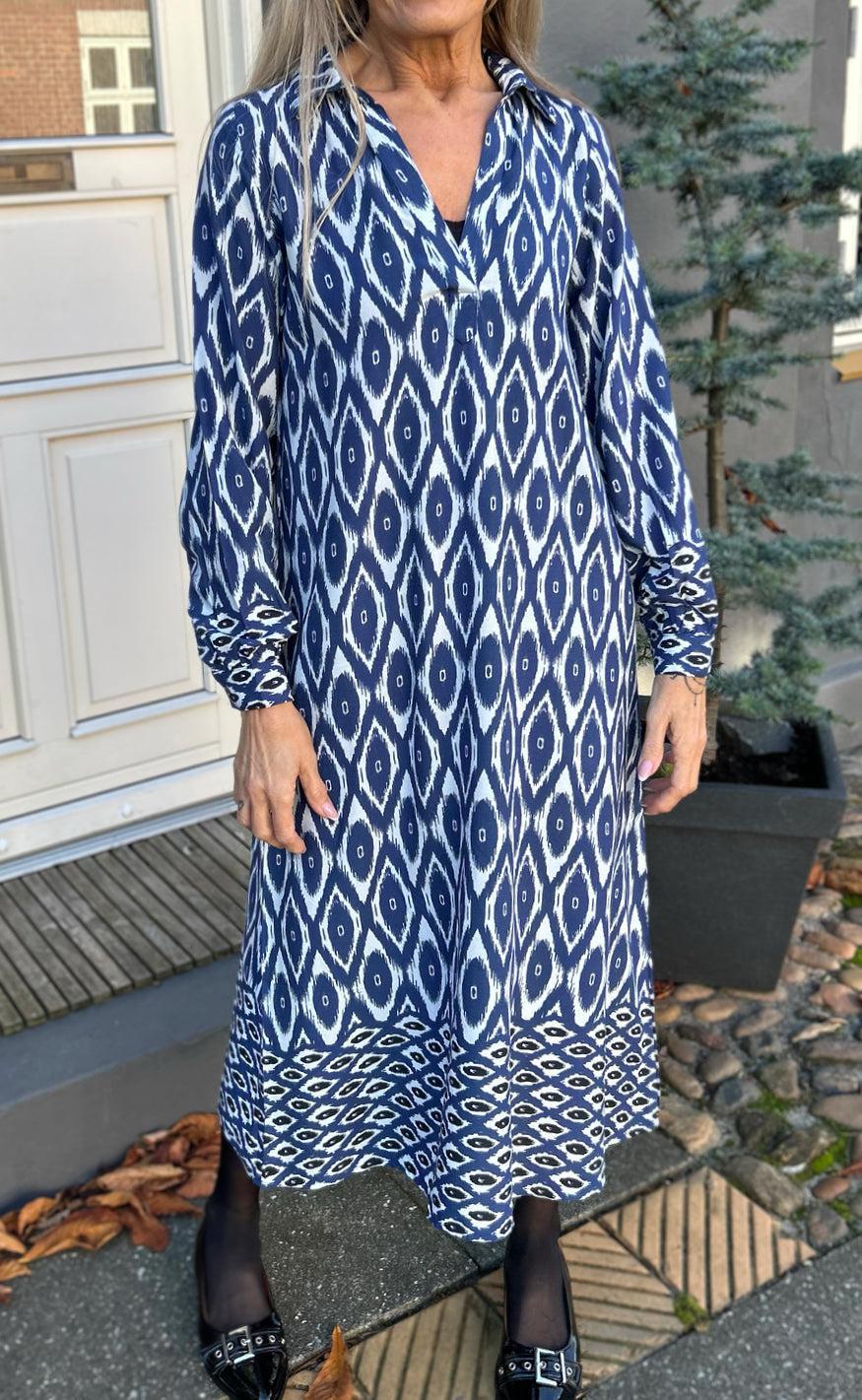 Say INA Copenhagen Kjole - Camma - Blue Printed