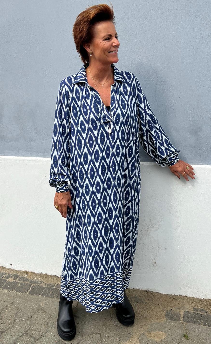 Say INA Copenhagen Kjole - Camma - Blue Printed