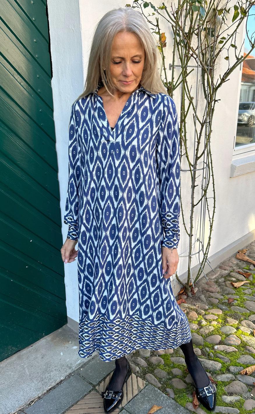 Say INA Copenhagen Kjole - Camma - Blue Printed