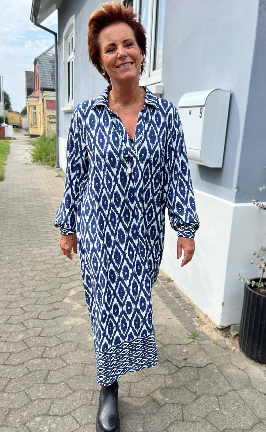 Say INA Copenhagen Kjole - Camma - Blue Printed