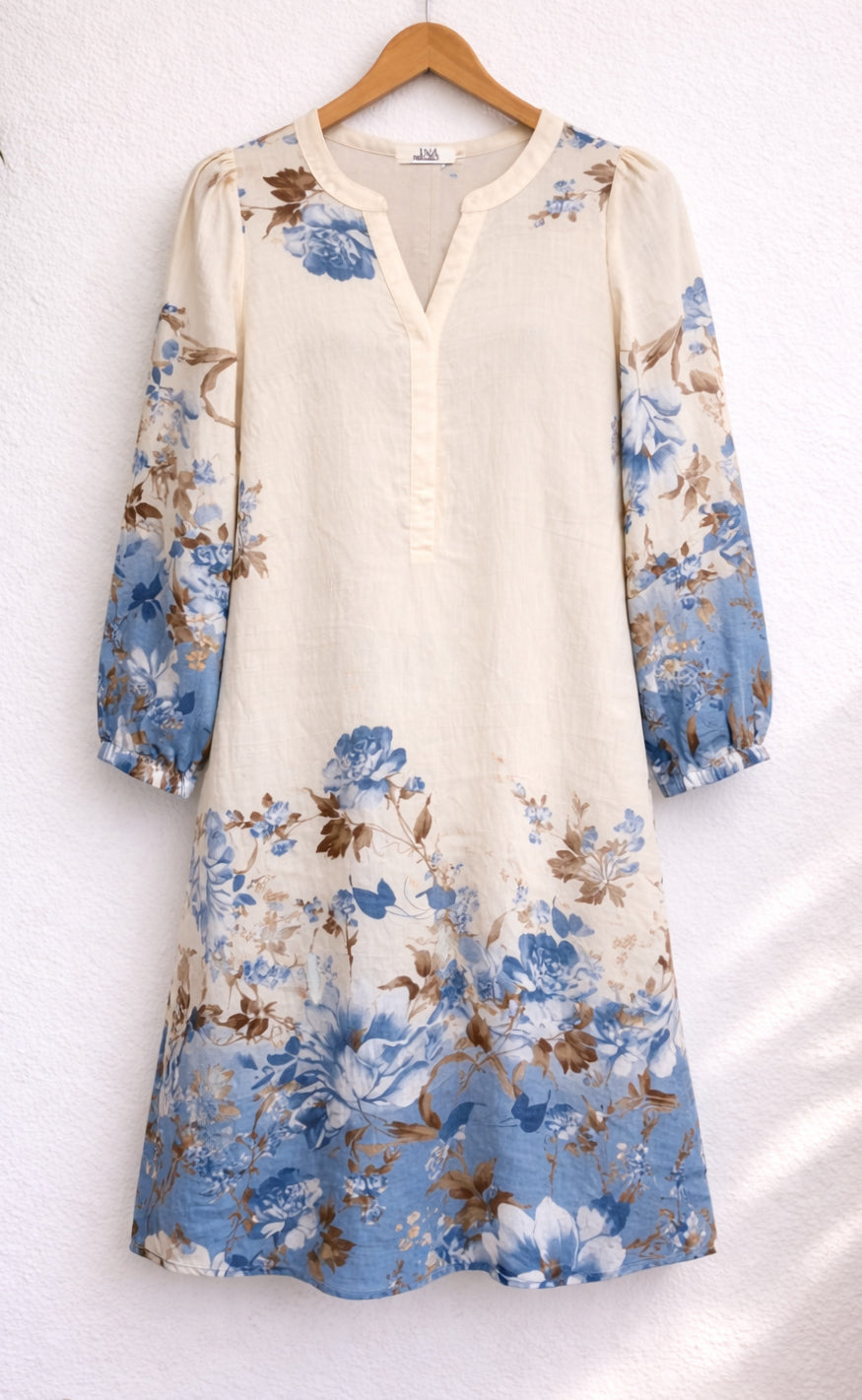 Say INA Copenhagen Kjole - Carly - Blue / Brown Flowers