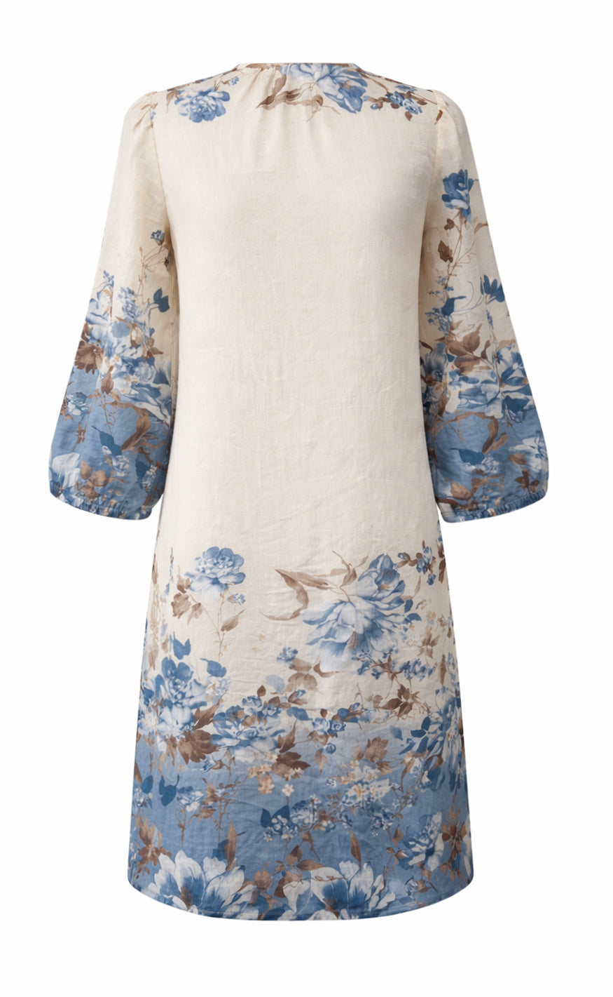 Say INA Copenhagen Kjole - Carly - Blue / Brown Flowers