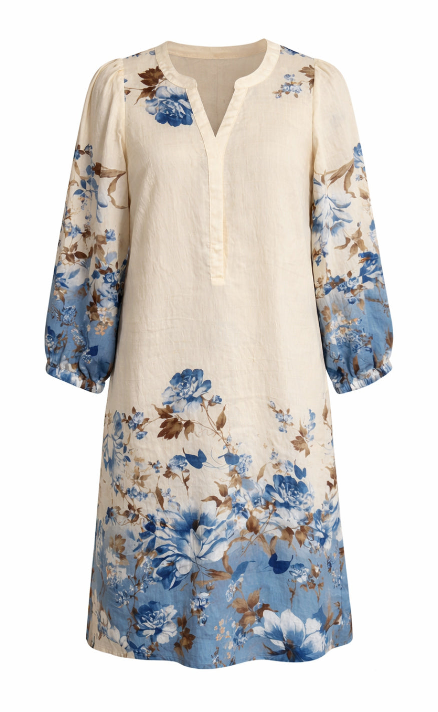Say INA Copenhagen Kjole - Carly - Blue / Brown Flowers
