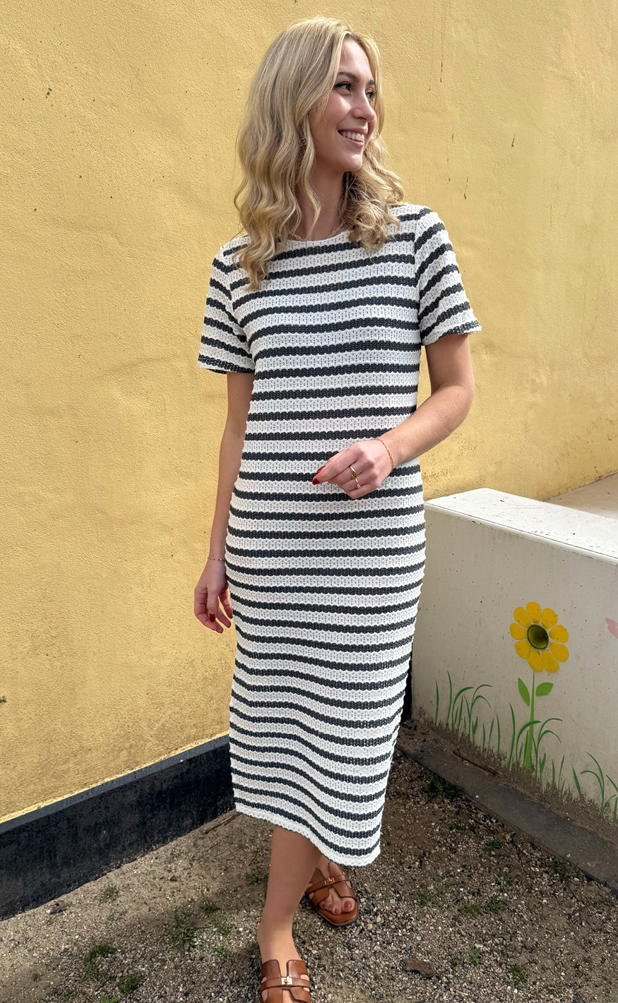 Say INA Copenhagen Kjole - Carolina Knit - Black Striped
