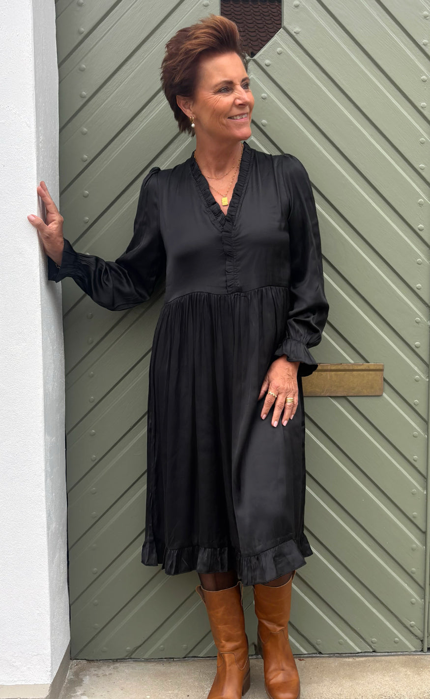 Say INA Copenhagen Kjole - Catja - Black Satin