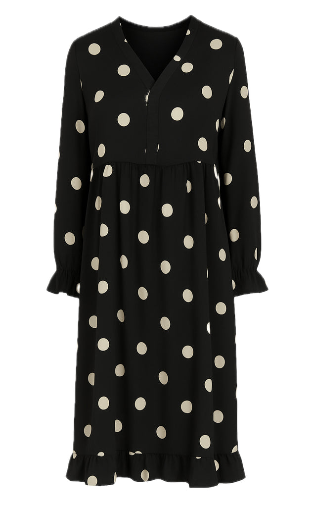 Say INA Copenhagen Kjole - Catja - Black W. Big Dots
