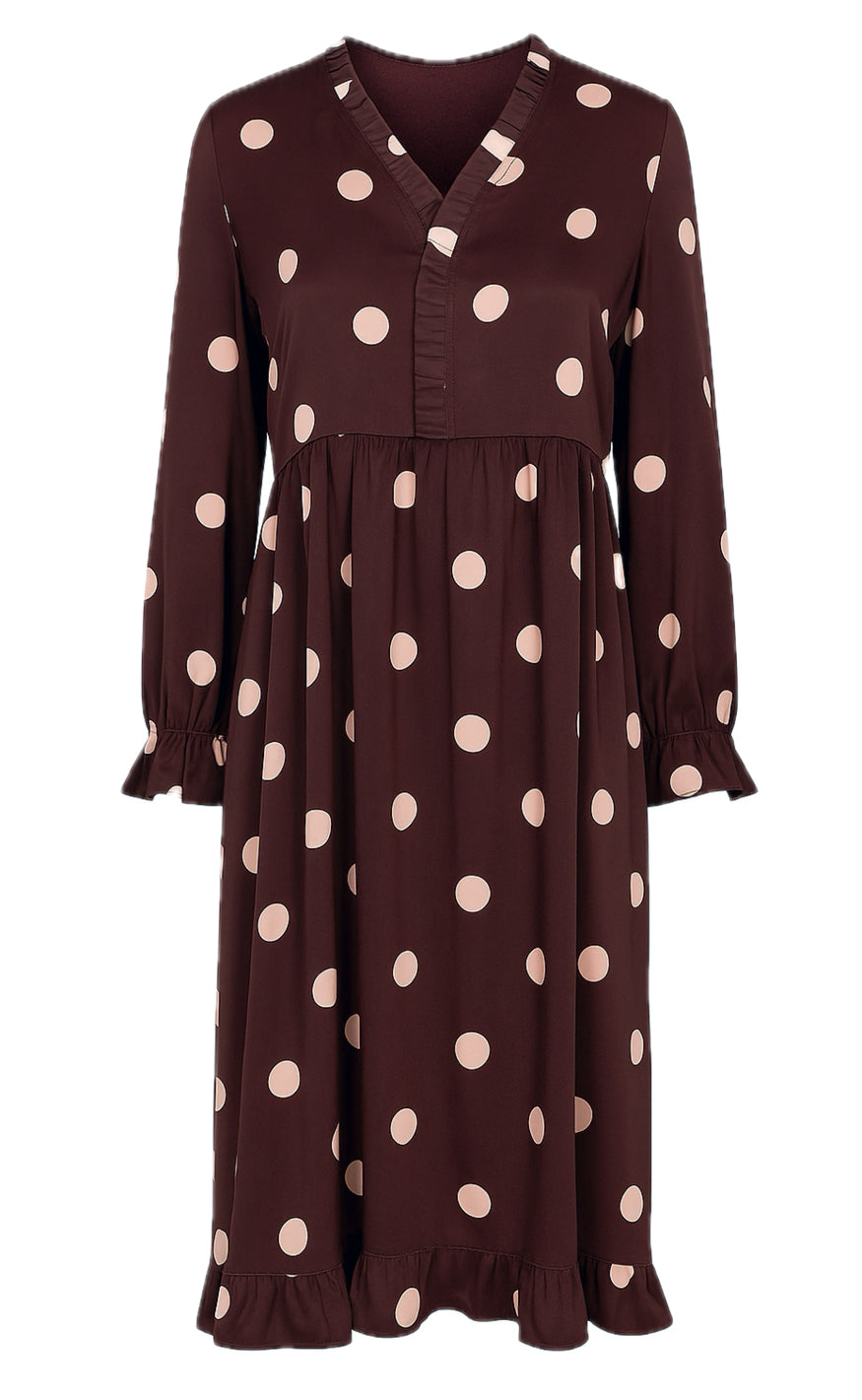 Say INA Copenhagen Kjole - Catja - Bordeaux W. Big Dots