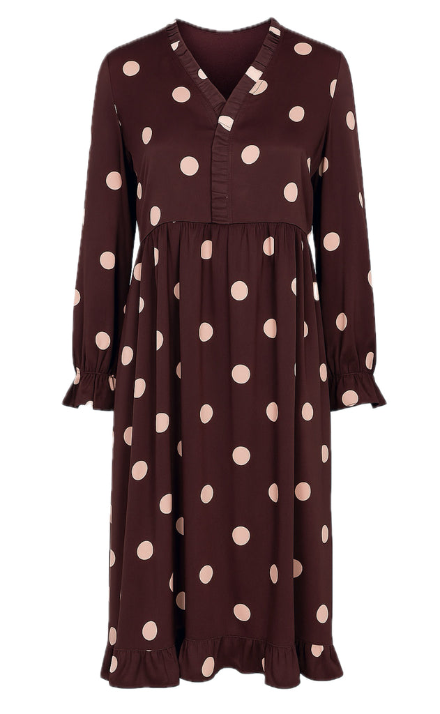 Say INA Copenhagen Kjole - Catja - Bordeaux W. Big Dots