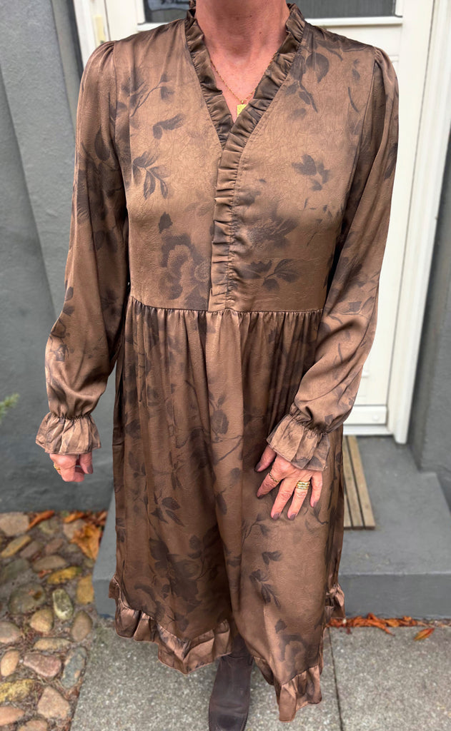 Say INA Copenhagen Kjole - Catja - Brown Flowers