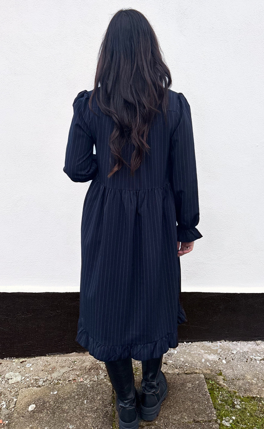 Say INA Copenhagen Kjole - Catja - Navy Blue Pinstripe