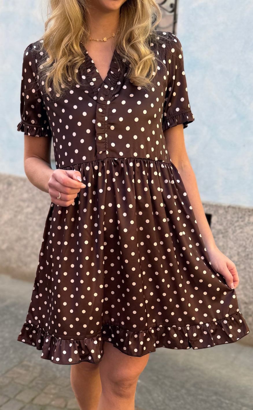 Say INA Copenhagen Kjole - Catja Summer - Brown W. White Dots