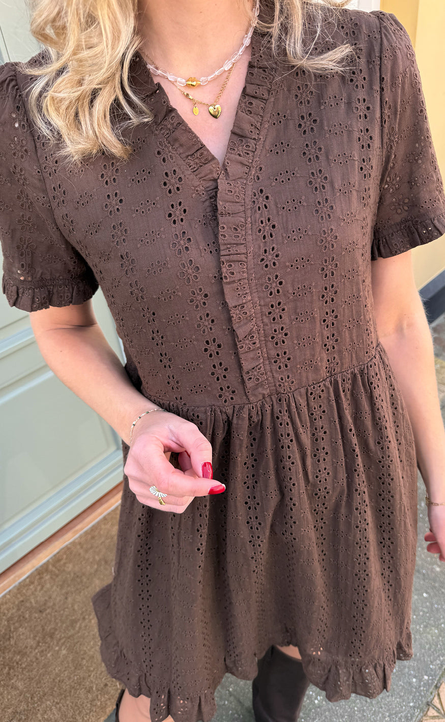 Say INA Copenhagen Kjole - Catja Summer - Mocca Broderie Anglaise