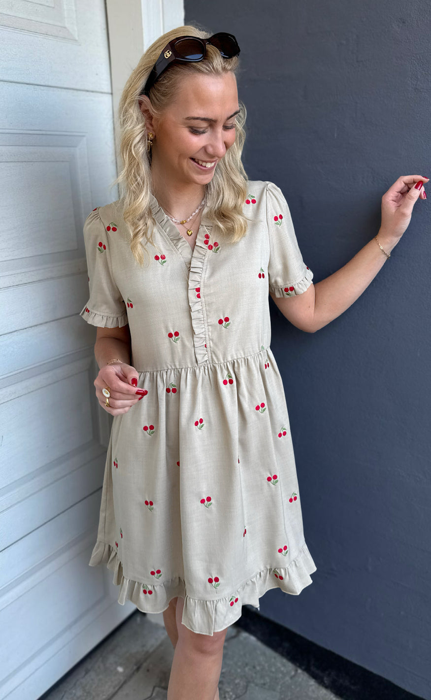 Say INA Copenhagen Kjole - Catja Summer - Sand W. Cherries