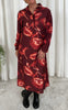 Say INA Copenhagen Kjole - Celeste LS - Burgundy Flowers
