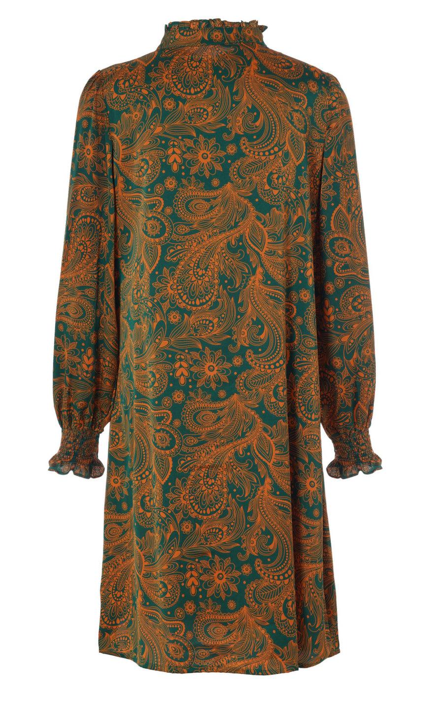 Say INA Copenhagen Kjole - Cilla - Green/Orange