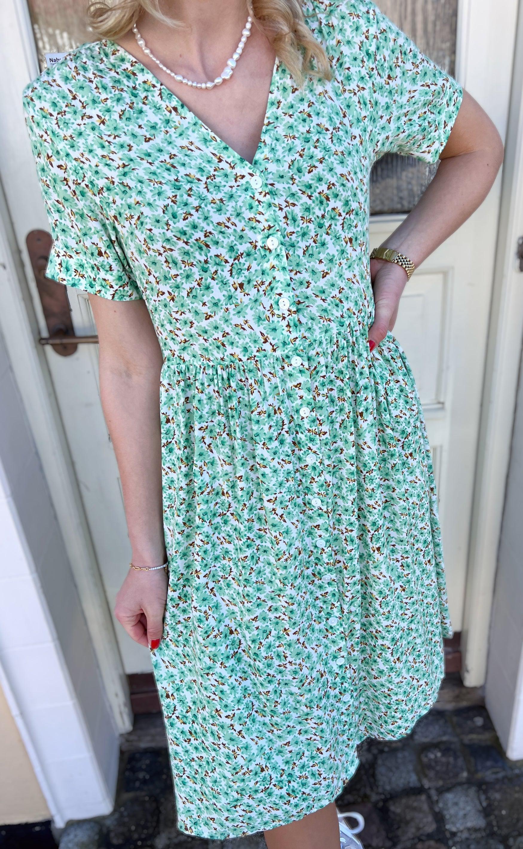 Say INA Copenhagen Kjole - Clara - Mint Green Flower