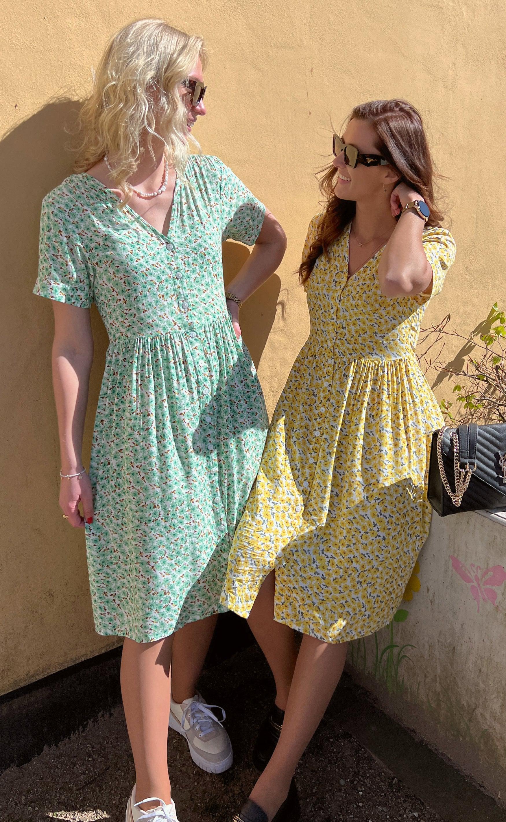 Say INA Copenhagen Kjole - Clara - Mint Green Flower