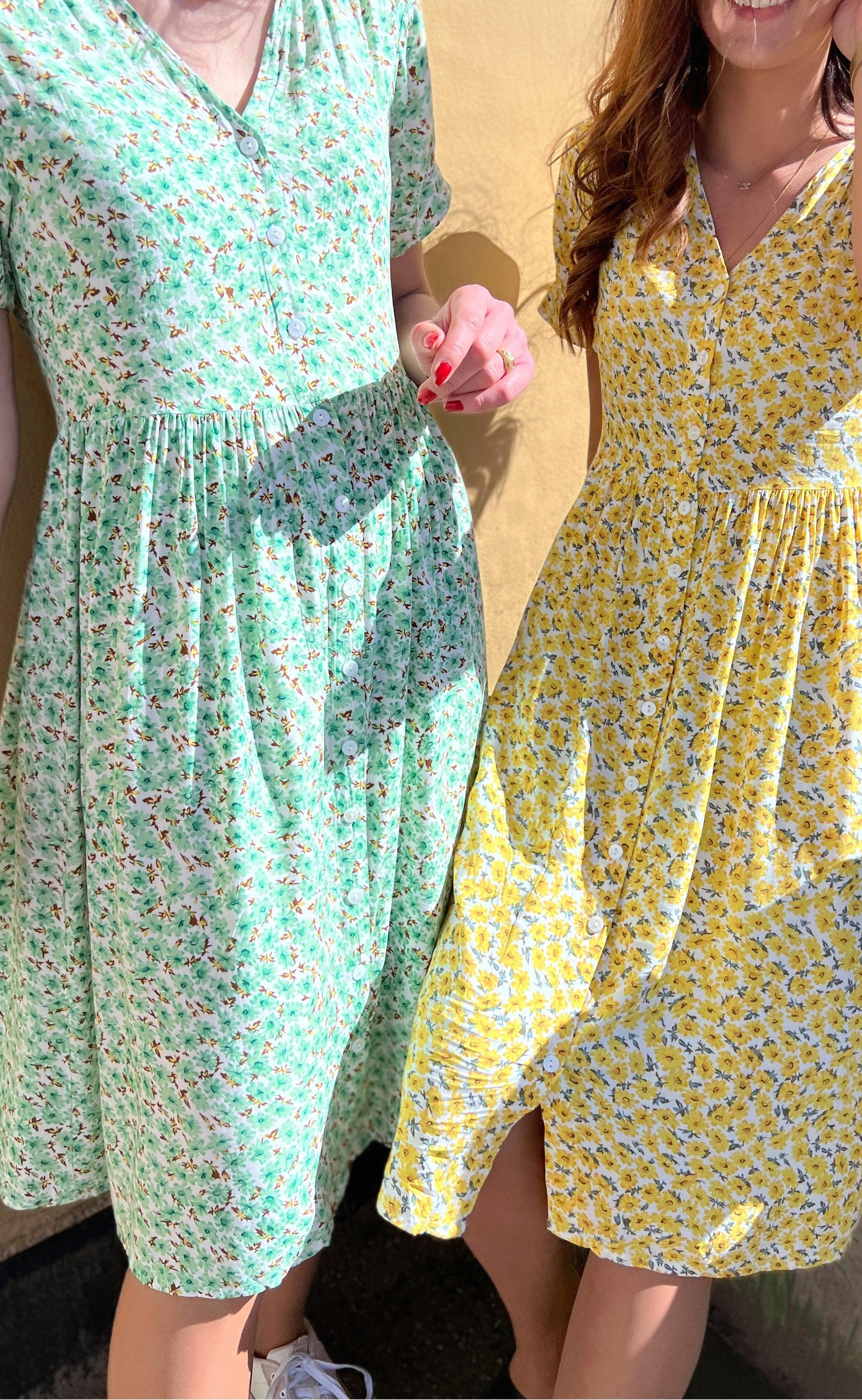 Say INA Copenhagen Kjole - Clara - Yellow Flower