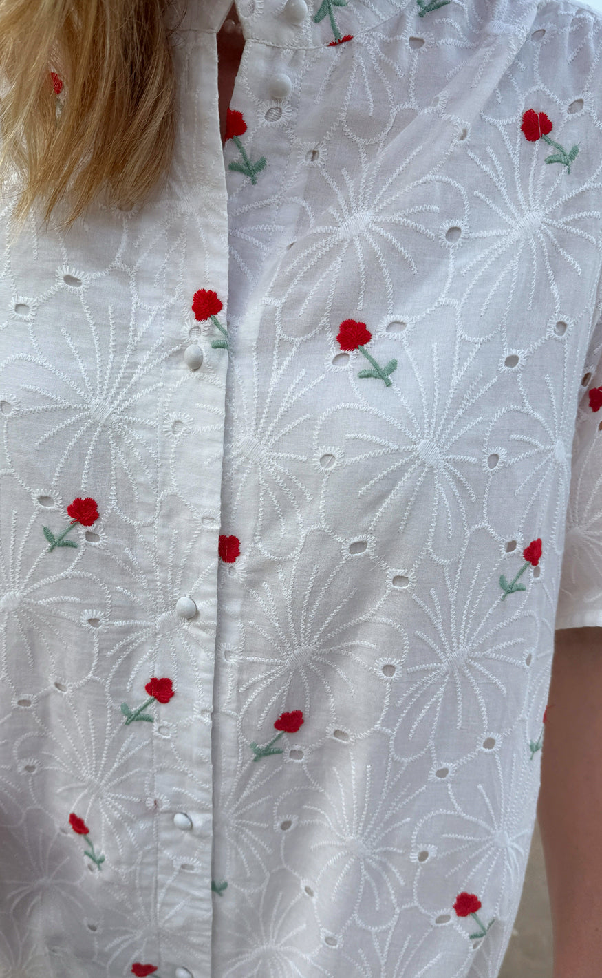 Say INA Copenhagen Kjole - Claudia - White Lace W. Embroidery Flowers