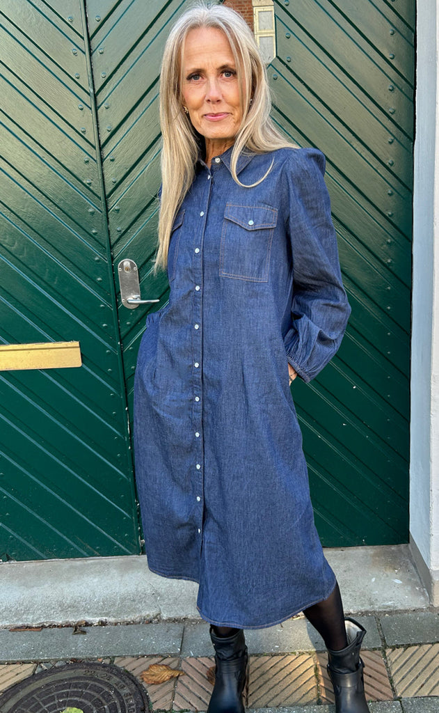 Say INA Copenhagen Kjole - Detia - Denim Blue