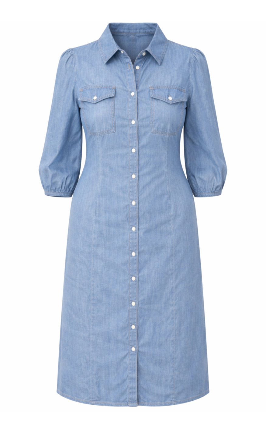Say INA Copenhagen Kjole - Detia - Light Blue Denim
