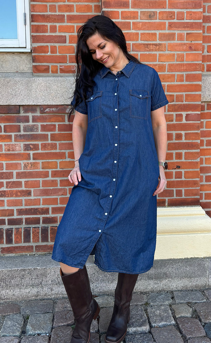 Say INA Copenhagen Kjole - Detia Summer - Denim Blue