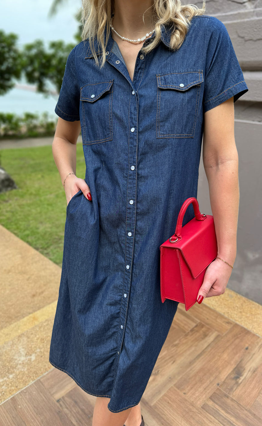 Say INA Copenhagen Kjole - Detia Summer - Denim Blue