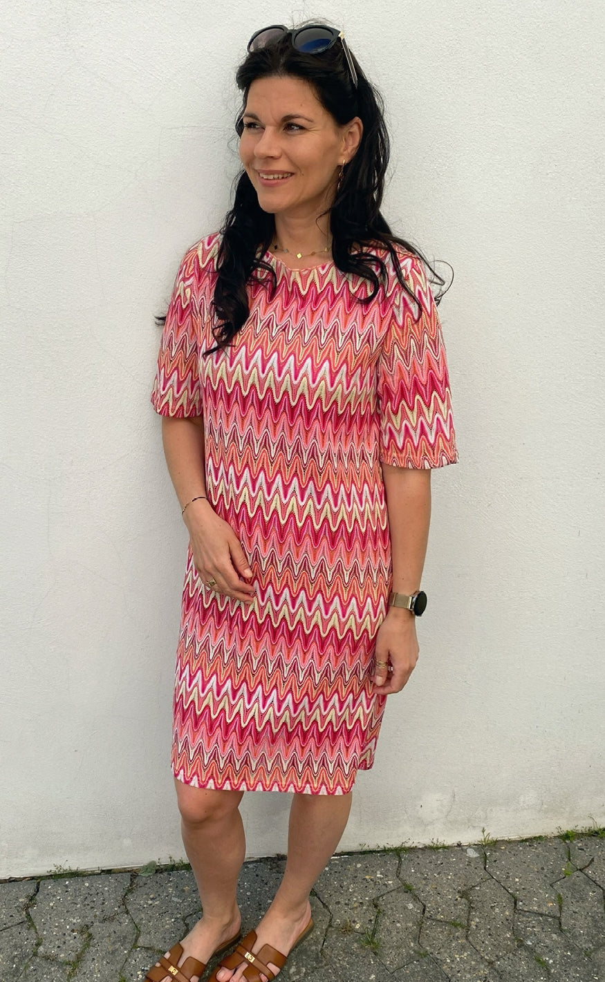 Say INA Copenhagen Kjole - Diana - Pink Zig Zag