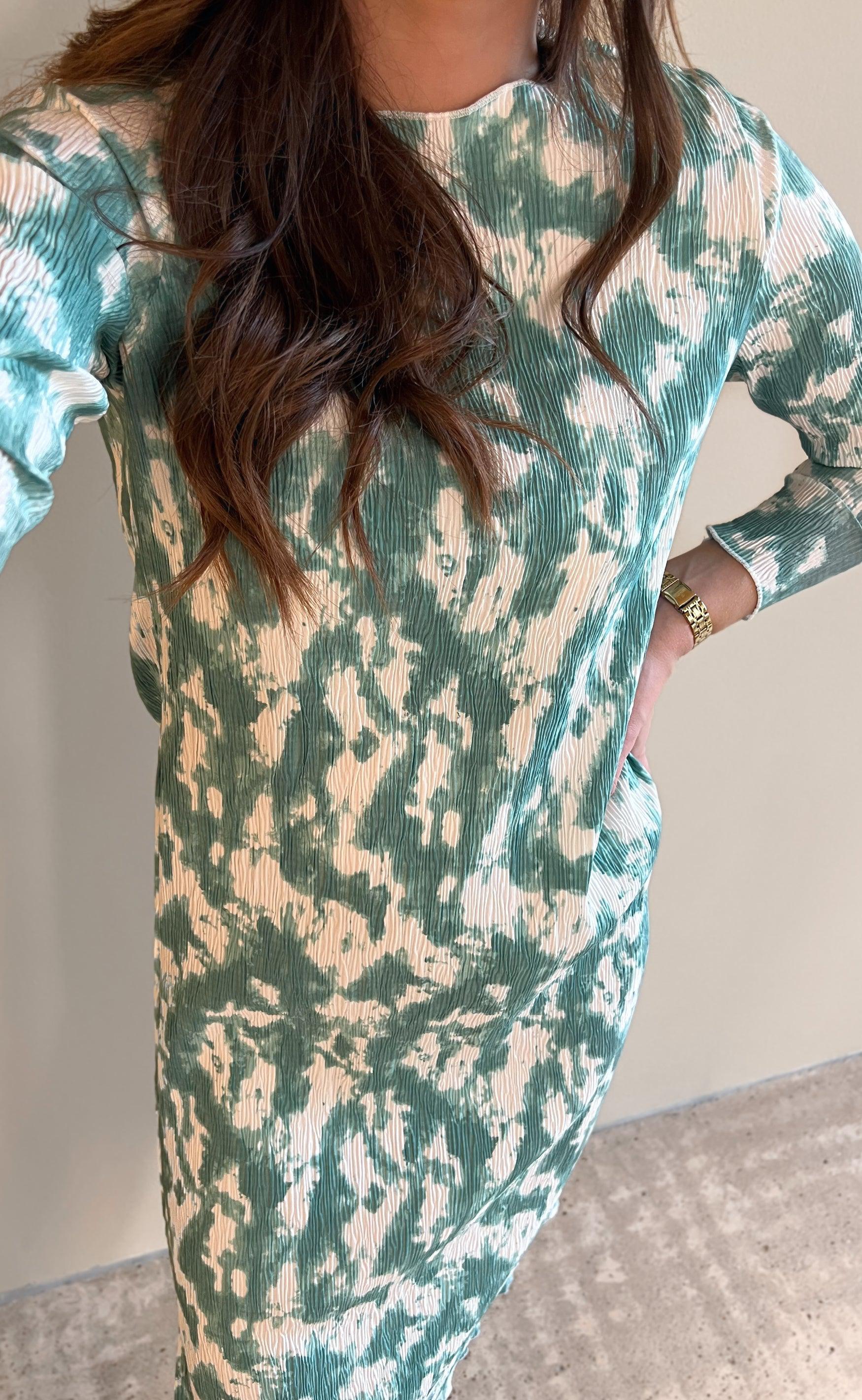 Say INA Copenhagen Kjole - Ditte - Green Tie Dye